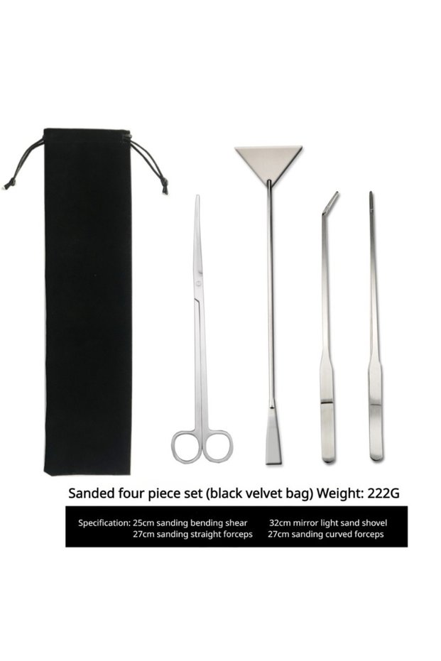 Sanding scissors Water Grass Scissors Set Four Pieces Fish Tank Cleaning Tool Stainless Steel Wave C