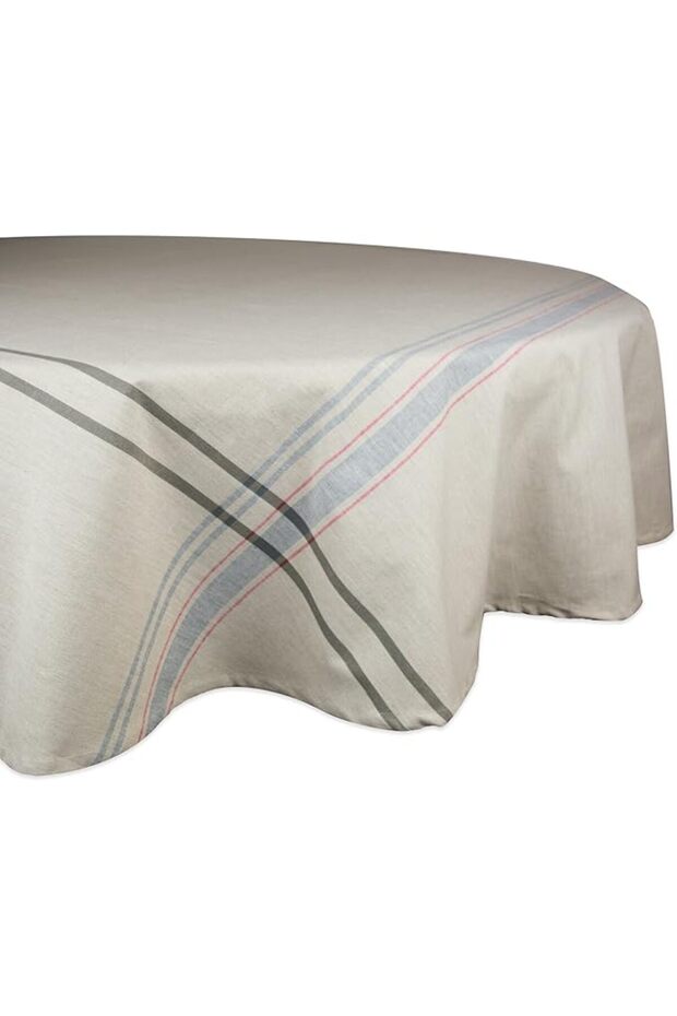 100% Cotton, Machine Washable, Everyday French Stripe Kitchen Table Runner For Dinner Parties, E