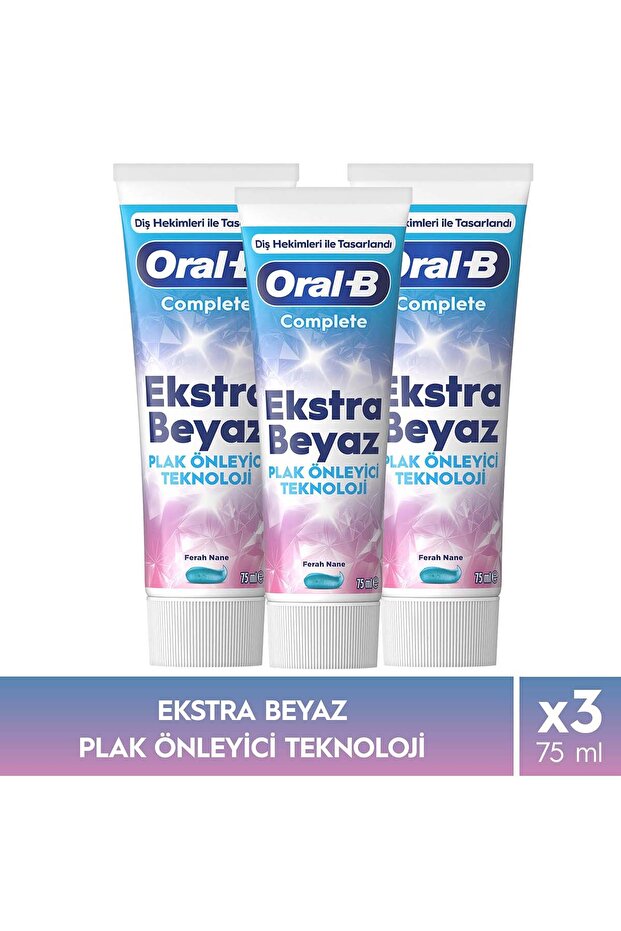 Complete Extra White Zinc-Containing Toothpaste 75 ml X3
