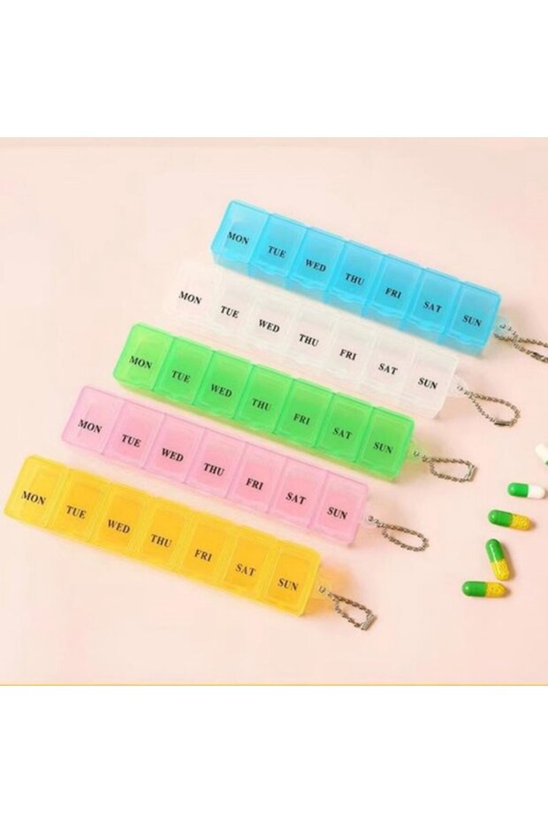 5 plastic storage boxes with dividers.