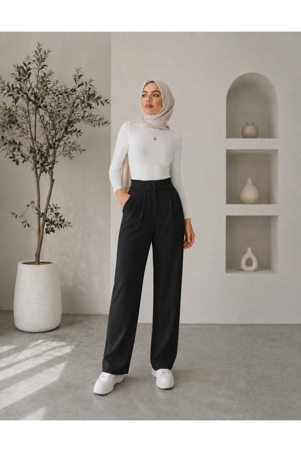 Hijab Velcro Wide Leg Palazzo Pants