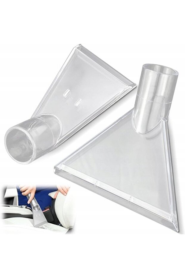 Two transparent vacuum cleaner nozzles - inner diameter 38 mm - outer diameter 45-46 mm - for cleaning sofas, car carpets, and seat cushions.