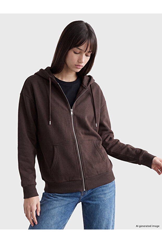 Esvab • Modern & Distinctive Loose Fit Women's Thick Zippered Sweatshirt