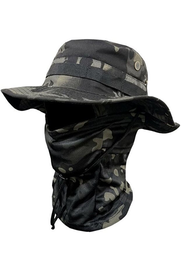 Men's camouflage wide-brim sun hat mesh beach/hunting style13.
