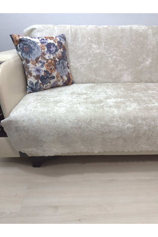 Sofa Bed Cover - Non-Slip Base Sponge Velvet Fabric Stone Color