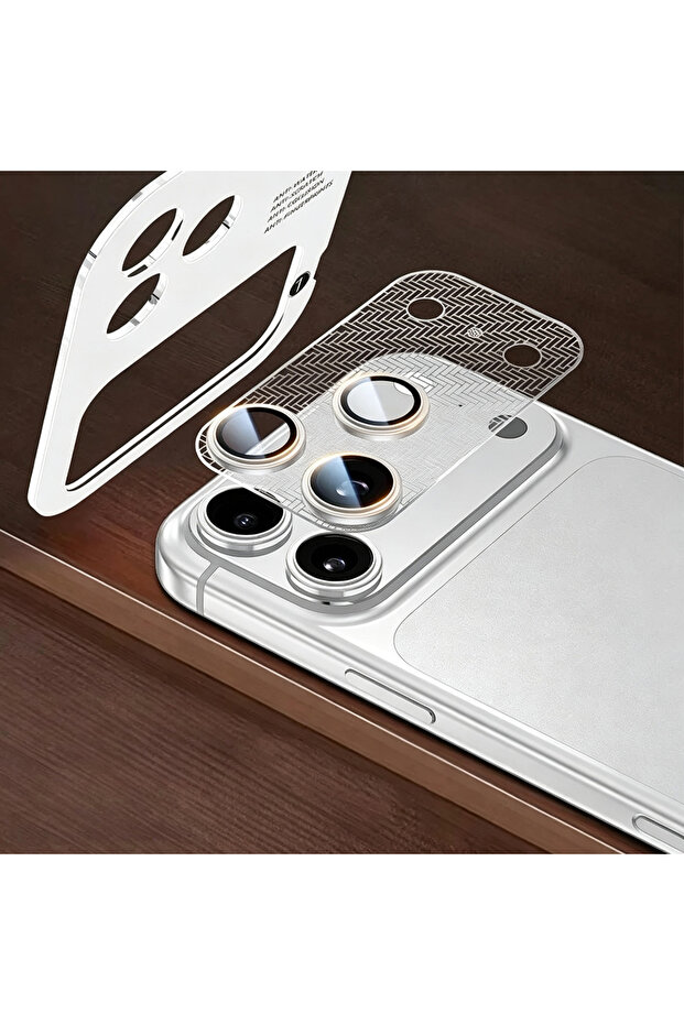 iPhone17 Pro Max Silvery For iPhone 17 Pro/ 17Pro Max Camera Lens Protector Glass Full Cover Metal M