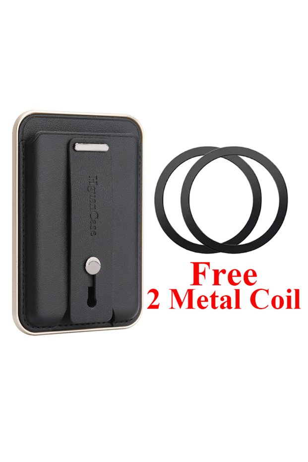 black Magnetic Card Bag Cards Holder for iPhone 18 17 16 15 14 13 Pro Max Samsaung S26 S25 S24 Ultra