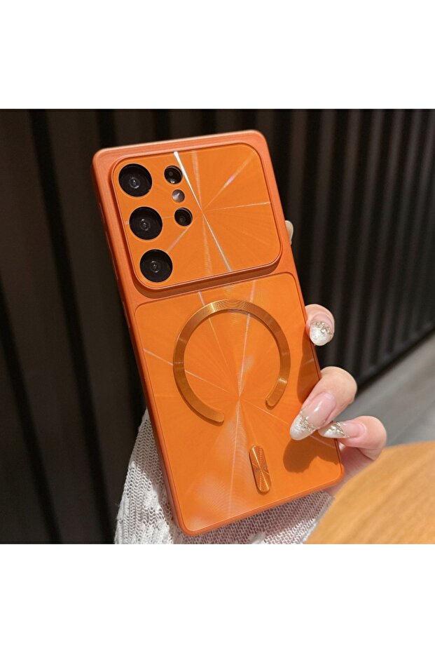 Galaxy S26 Ultra Orange Original Laser Bling For Magsafe Phone Case for Samsung Galaxy S26 S24 S25 U