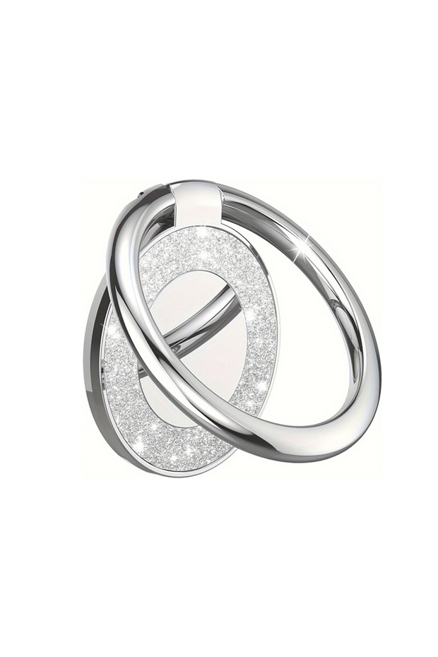 Silvery Fashion Bling Finger Ring Phone Holder Back Sticker Stand Mobile Phone Accessories Portable
