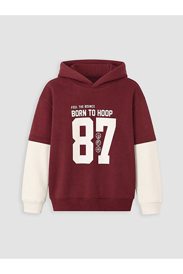 Lcw Kids Burgundy Boys' Thick Sweatshirt