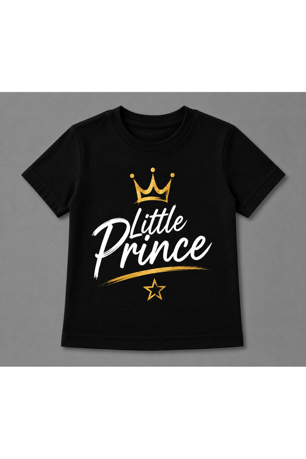 4-Piece Family T-Shirt Combination Mom Dad Boy Girl Black Family T-Shirt Set King Queen Little Prince Little Princess
