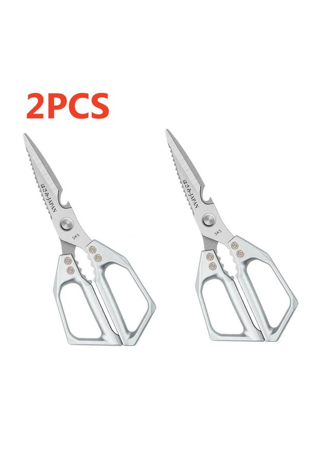 2 Pieces Sharp Stainless Steel Kitchen Scissors Poultry Shears Fish Bone Remover Multifunctional Mea