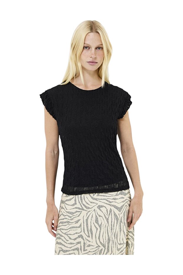 Women Wanda Textured Jersey Pepum Top