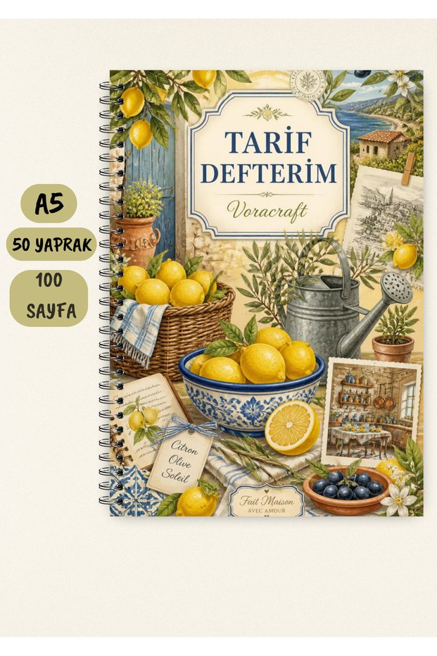 Cooking Recipe Book, 50 Sheets / 100 Pages, A5 / Wire Spiral Trf0064