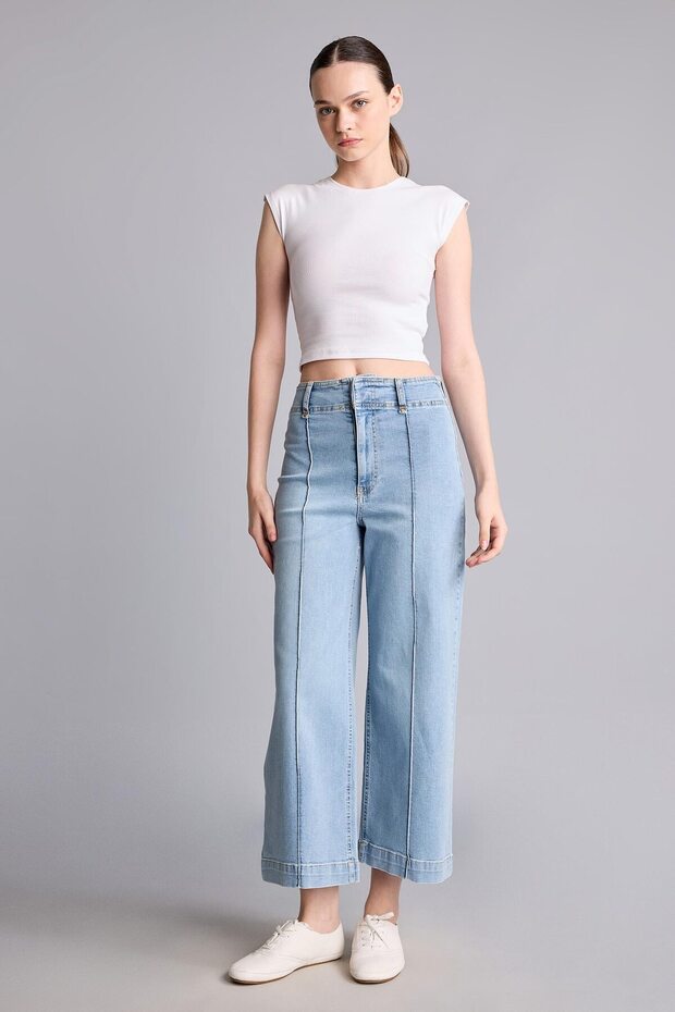 Culotte High Waist Wide Leg Jean Pants I1913Ax26Au