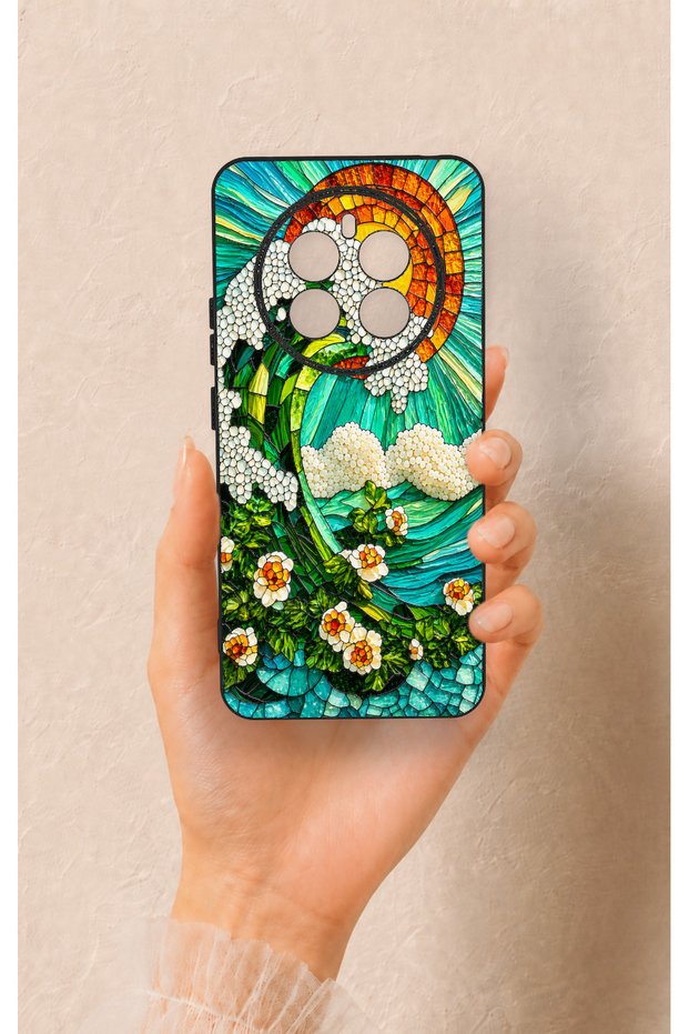 Realme 12 4g Compatible Mosaic Ocean Wave Pattern Silicone Case