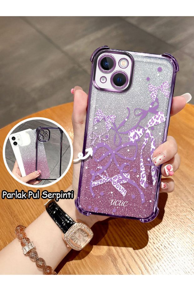 iPhone 13 Compatible Transparent Four Corner Silicone Coated Glossy Edge Case