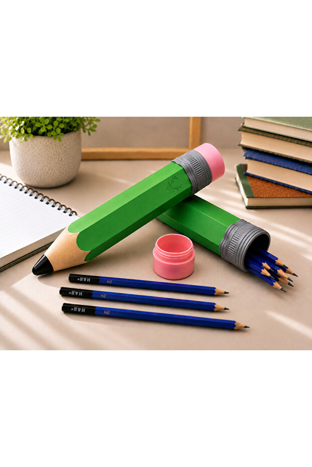 Giant Pencil-Shaped Pencil Case – 32X6 cm Decorative 3D Printing Pen Holder and Pencil Storage Box Eraser Pink