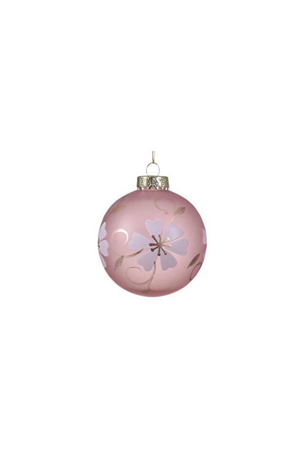 Kaemingk Decoris Christmas 8Cm Bauble Shatterproof Flower Pink
