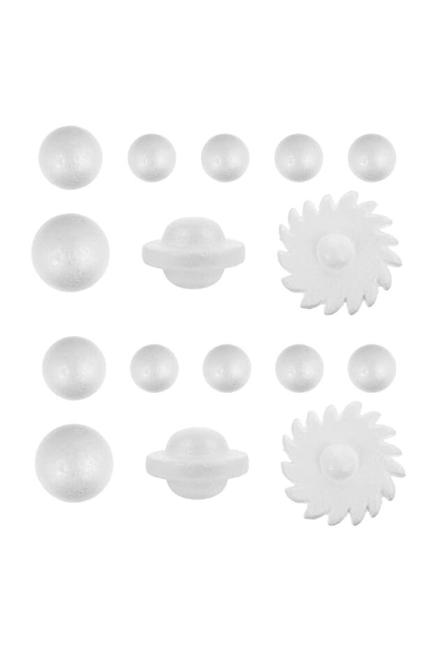 4 Sets Solar System Model Foam Ball Kit Solar System Polystyrene Spheres Balls Planet Styrofoam Modelling for DIY Craft Painting Science School Projects White