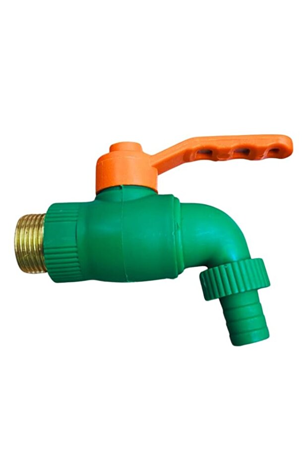 Fitto Heavy-Duty Garden Water Tap with Brass Connector – Green & Orange