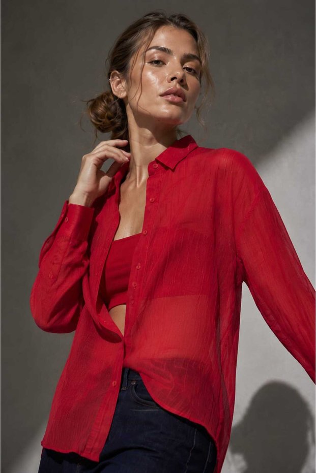 Women's Premium Transparent Organza Shirt