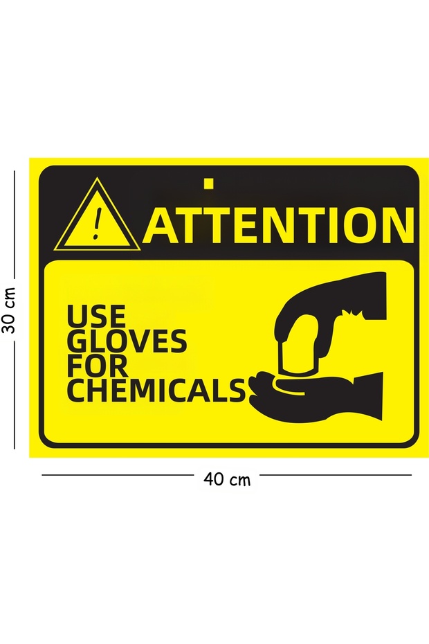 Metal Warning Use Chemical Substance Gloves 30X40 cm A3 Warning Work Safety Sign