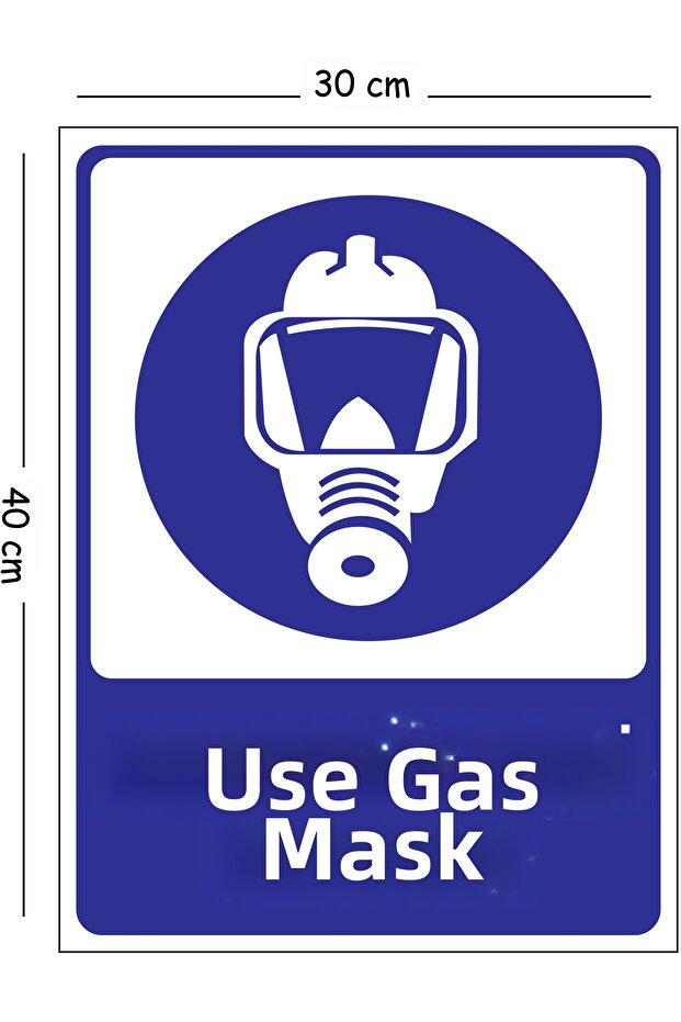 Metal Gas Mask Use 30X40 cm A3 Warning Occupational Safety Sign