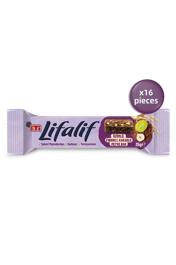 Lifalif Grape, Nut, Cocoa Fruit Bar 35 g X 16 Pieces