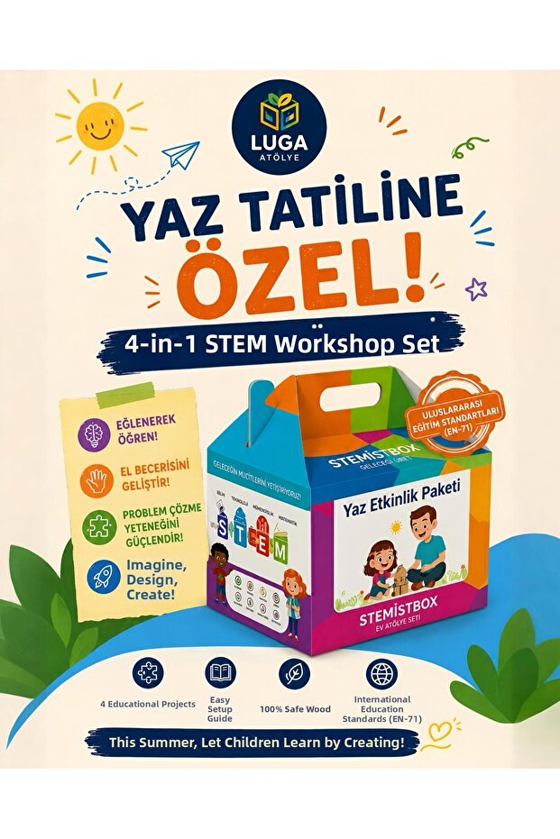 Kindergarten Summer Set - 4-Piece Wooden Stem Educational Set - Activity Box