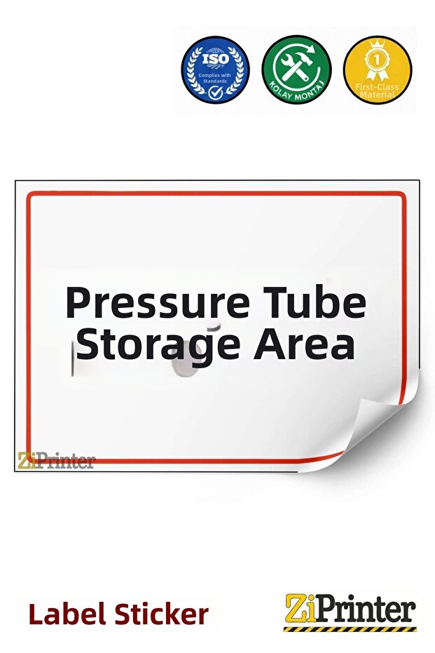 Pressure Tube Storage Area Isg Warning Sign Label 35X50 cm