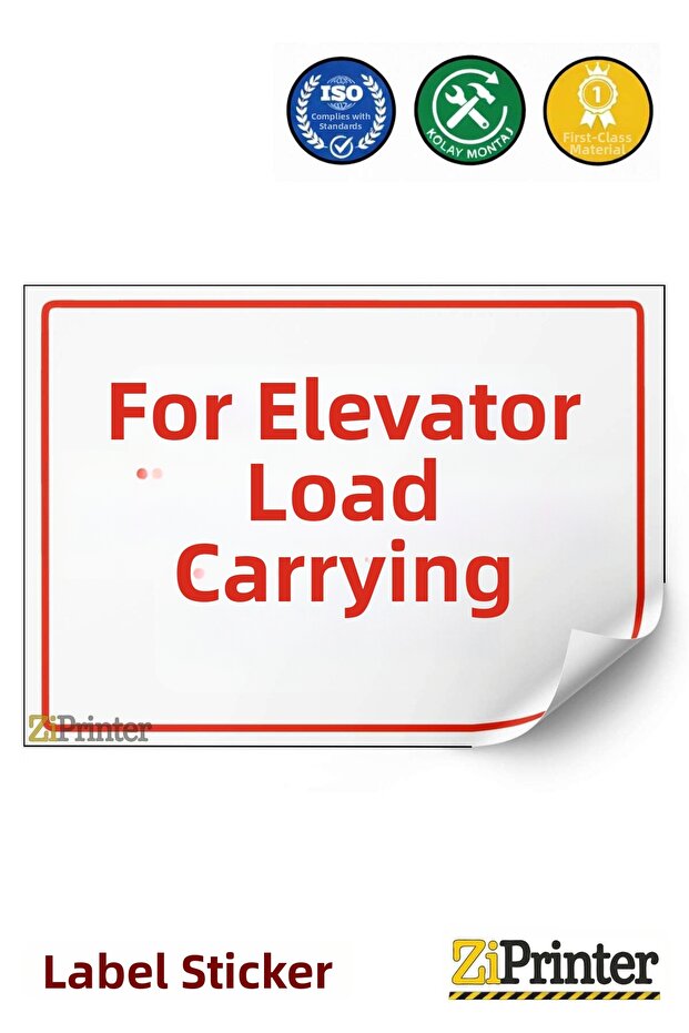 لافتة تحذيرية "الإlevator مخصص لنقل الأحمال" مقاس 25×35 سم