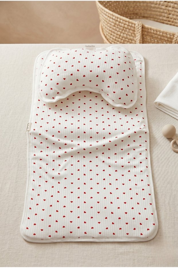 Baby Changing Mat and Cushion 2-Piece Changing Set with Inner Filling and Care Cover