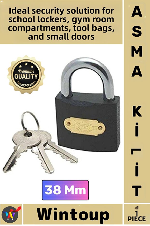 # Lock Steel Body Security Lock Durable Protection Safety Sturdy Mechanism Padlock 38 mm