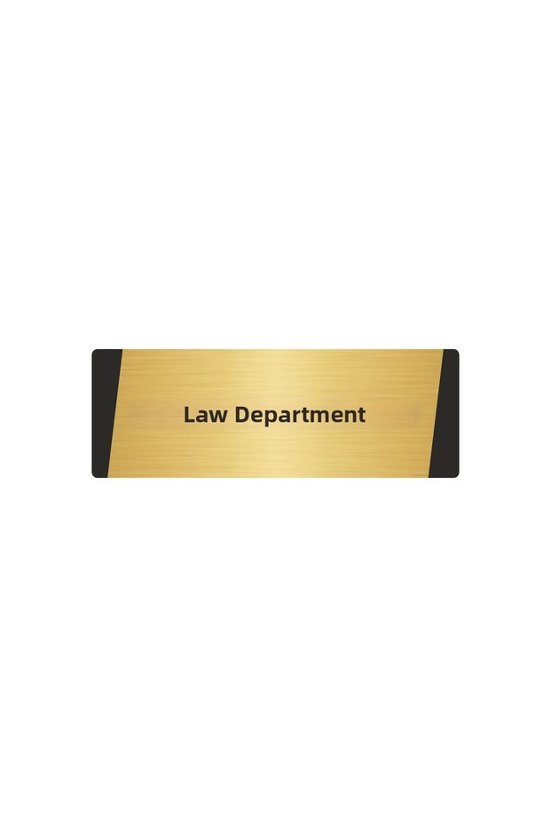Law Department Metal Warning Sign 7X20 cm Gold Color