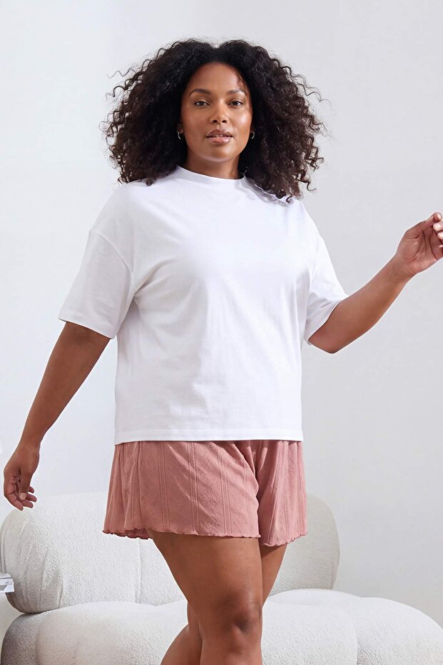 Çok Renkli Pointel 2'li Paket Büyük Beden Pijama Altı TBBSS26IA00001 - 2