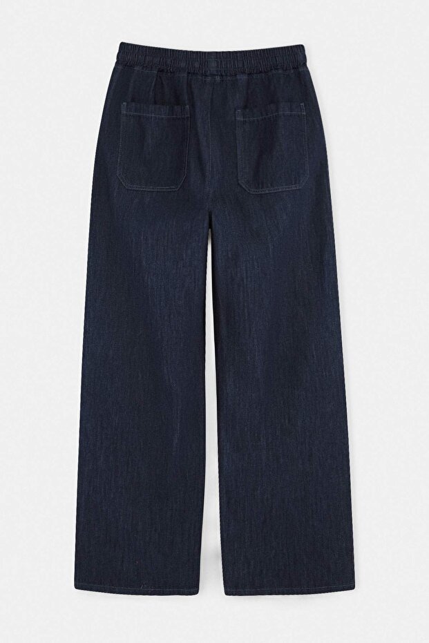 Lacivert Beli Lastikli Baggy Yazlık Erkek Jeans TMNSS26JE00003 - 7