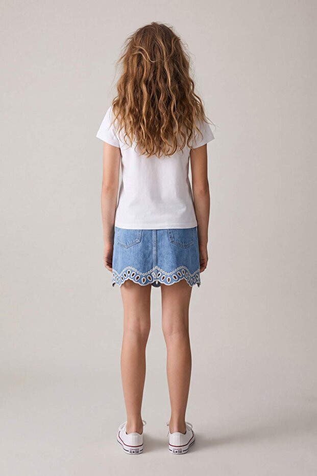 Beyaz Düz Örme T-Shirt TKDSS26TS00081 - 3