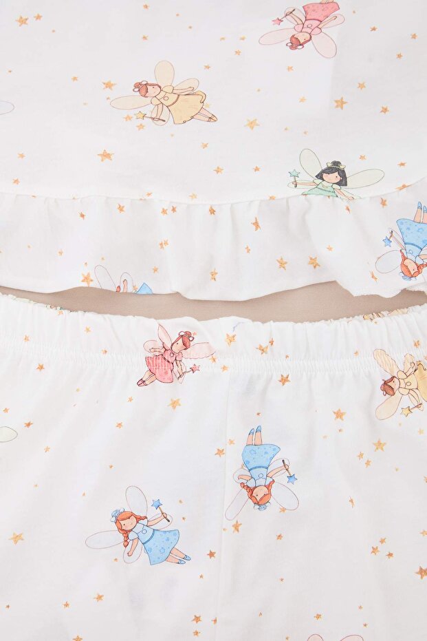 Teen Ekru %100 Pamuklu Eğlenceli Peri Baskılı Örme Pijama Takımı THMSS26PT00179 - 6