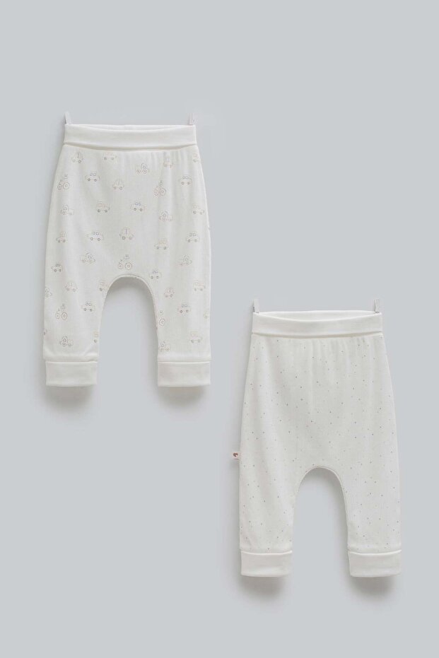 Baby Boy 2-Piece Car Print Pants 12-24 Months Ecru