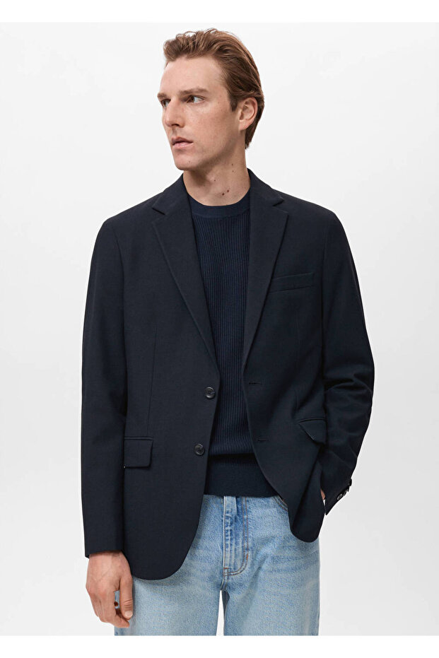 Verner dar kesim pamuklu blazer ceket - 1