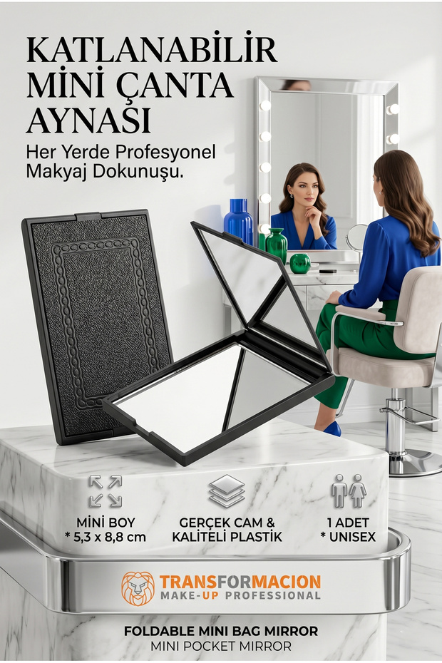 Katlanabilir Mini Cep Çanta Aynası