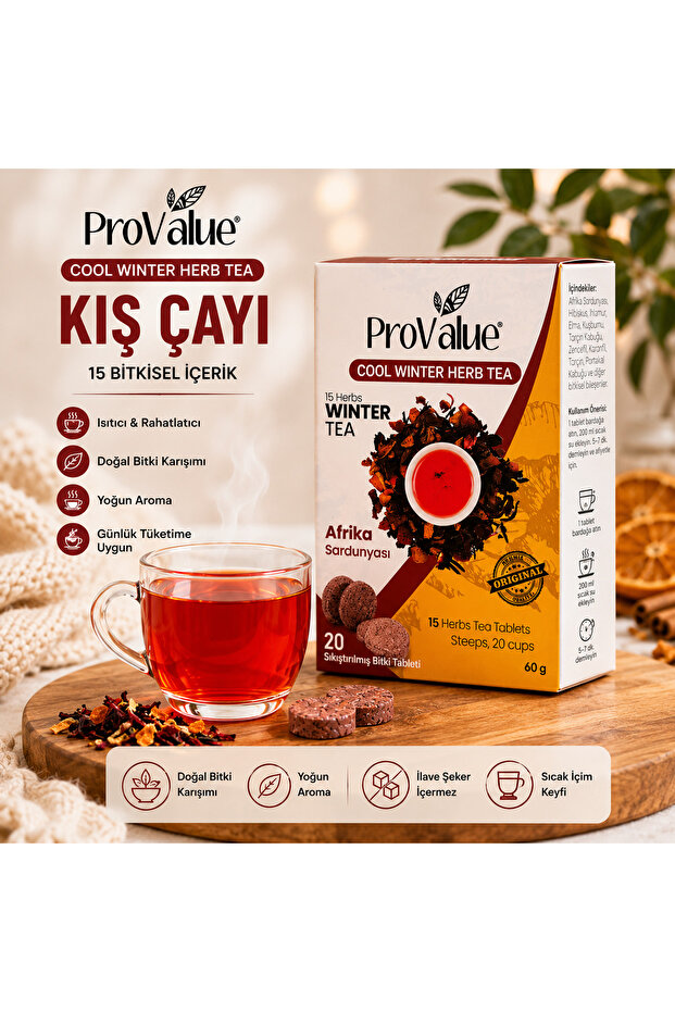 Bitkisel Doğal Kış Çayı Sıkıştırılmış Bitki Tableti