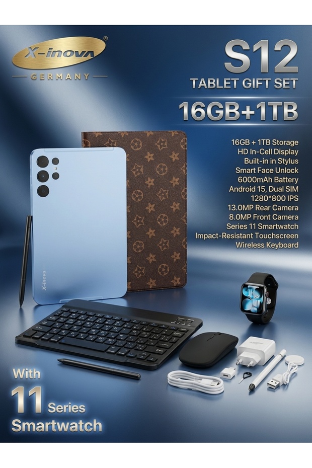 جهاز لوحي Xinova TAB S12 بشاشة 10.1 بوصة