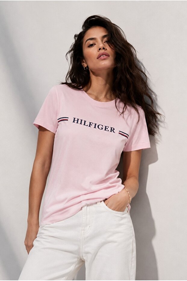 Rundhals Organic Cotton Embroidered T-Shirt - Logo Detailed