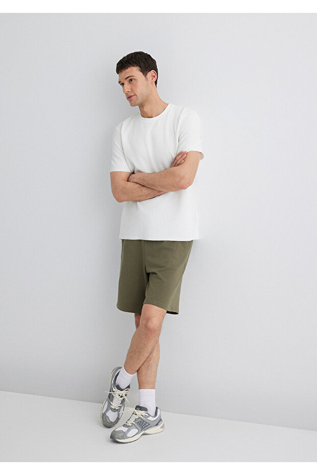 Haki Basic Şort Slim Straight 066935-80769 - 3