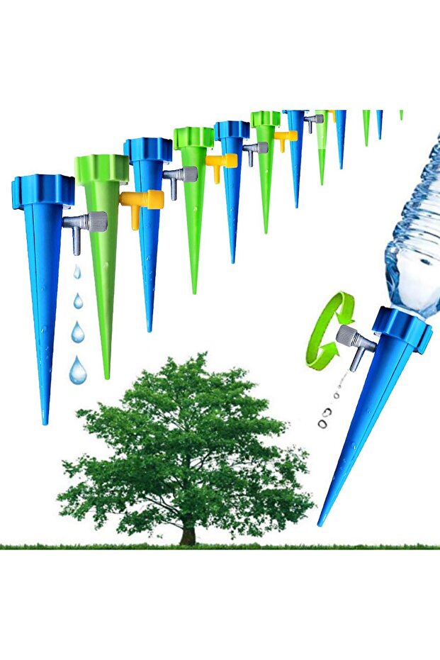 6-Pack Automatic Plant Watering Spikes, Adjustable Flow Self Watering Device