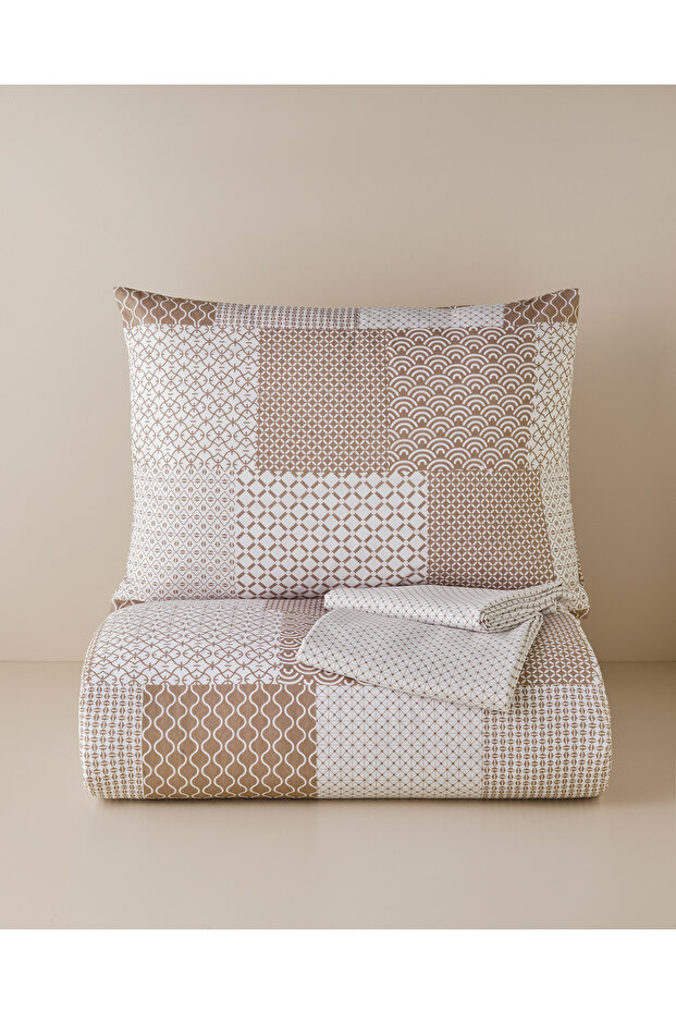 Chain Patch Easy-Iron Single Duvet Cover Set with Sheets 160X220 cm Orange