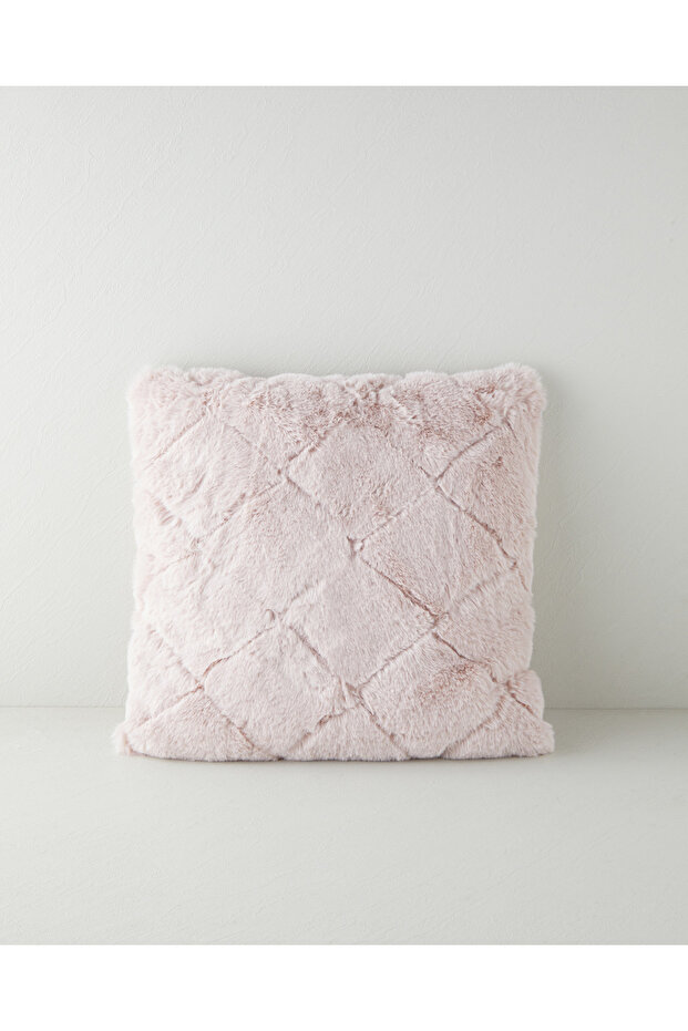 Soft Touch Rabbit Plush Cushion Cover 45X45 cm Powder