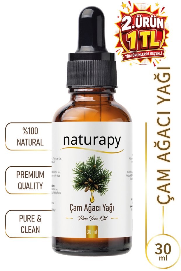 Pine Tree Oil Essential Oil 30 ml Glass Bottle with Dropper